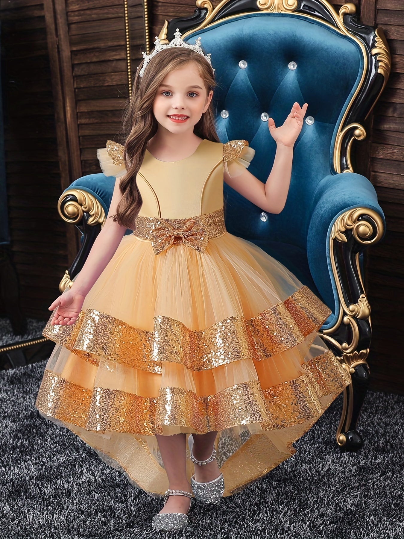 Tulle Princess Dress with Sequin for Girls - Party Birthday Halloween