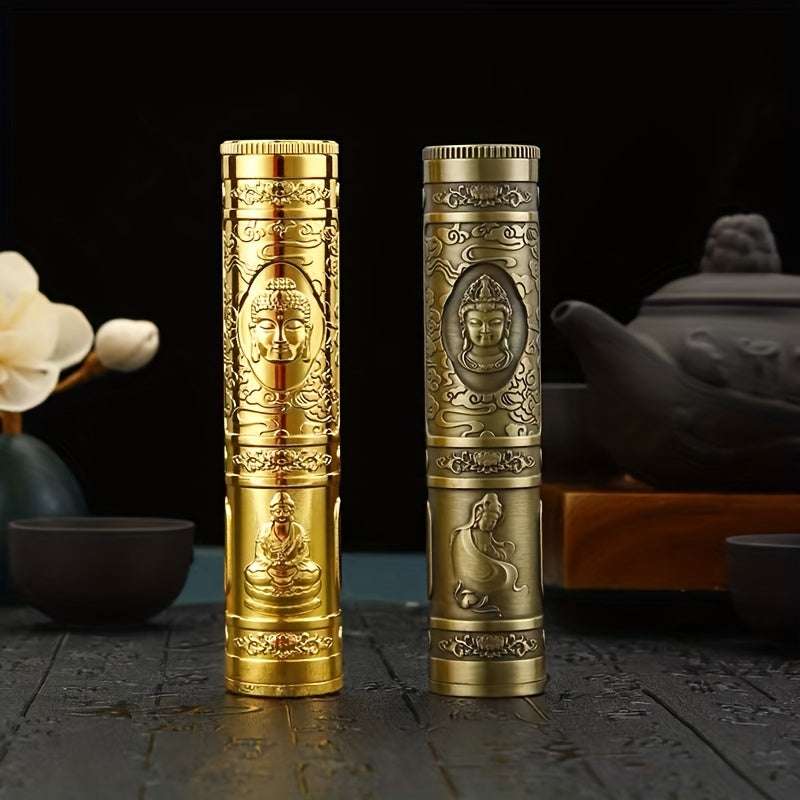 Portable Waterproof Metal Cigarette Case Buddha Dragon Skull Embossed