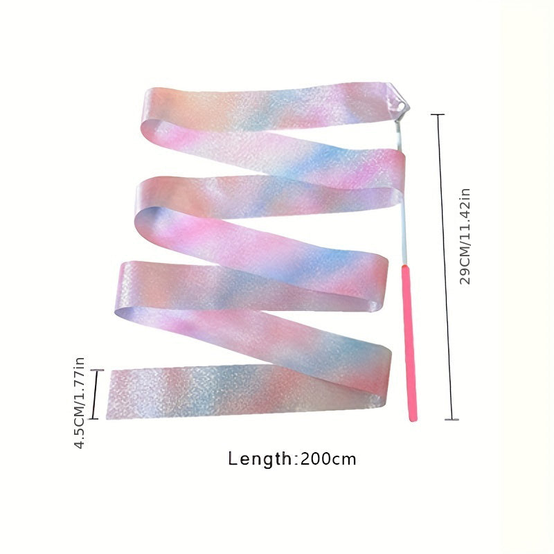 Ballet Streamer Dance Ribbon Twirling Rod Rainbow Stick