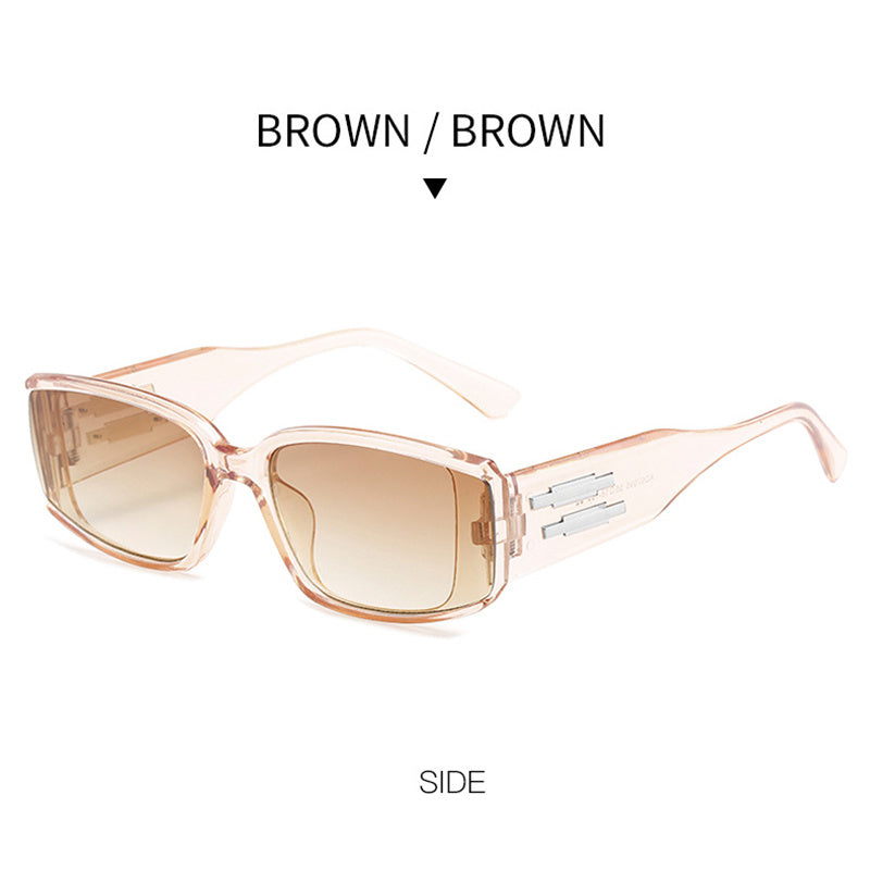 Boho Style Square Sunglasses Wide Temples Anti UV Sunscreen Glasses