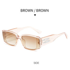 Boho Style Square Sunglasses Wide Temples Anti UV Sunscreen Glasses