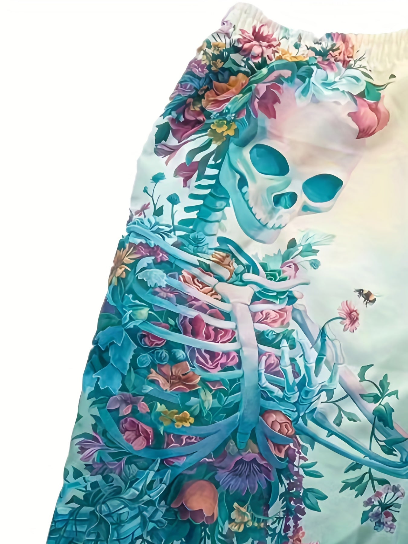 Men's Floral Skeleton Print Shorts