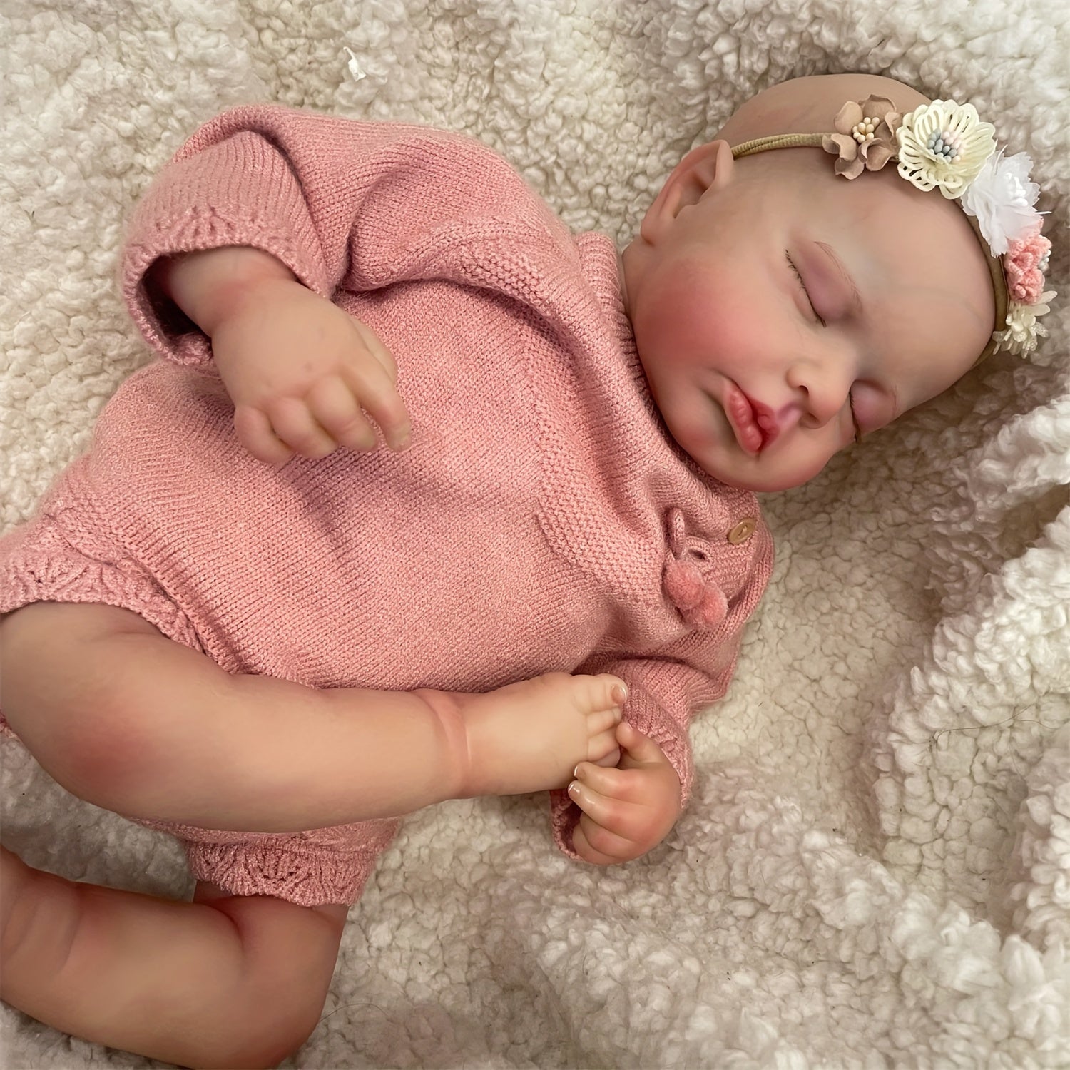 19 Inch Sleeping Baby Reborn Doll Handcrafted with Detailed Painting
