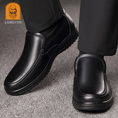 LAORENTOU Men's Leather Oxfords Comfortable Slip On Shoes