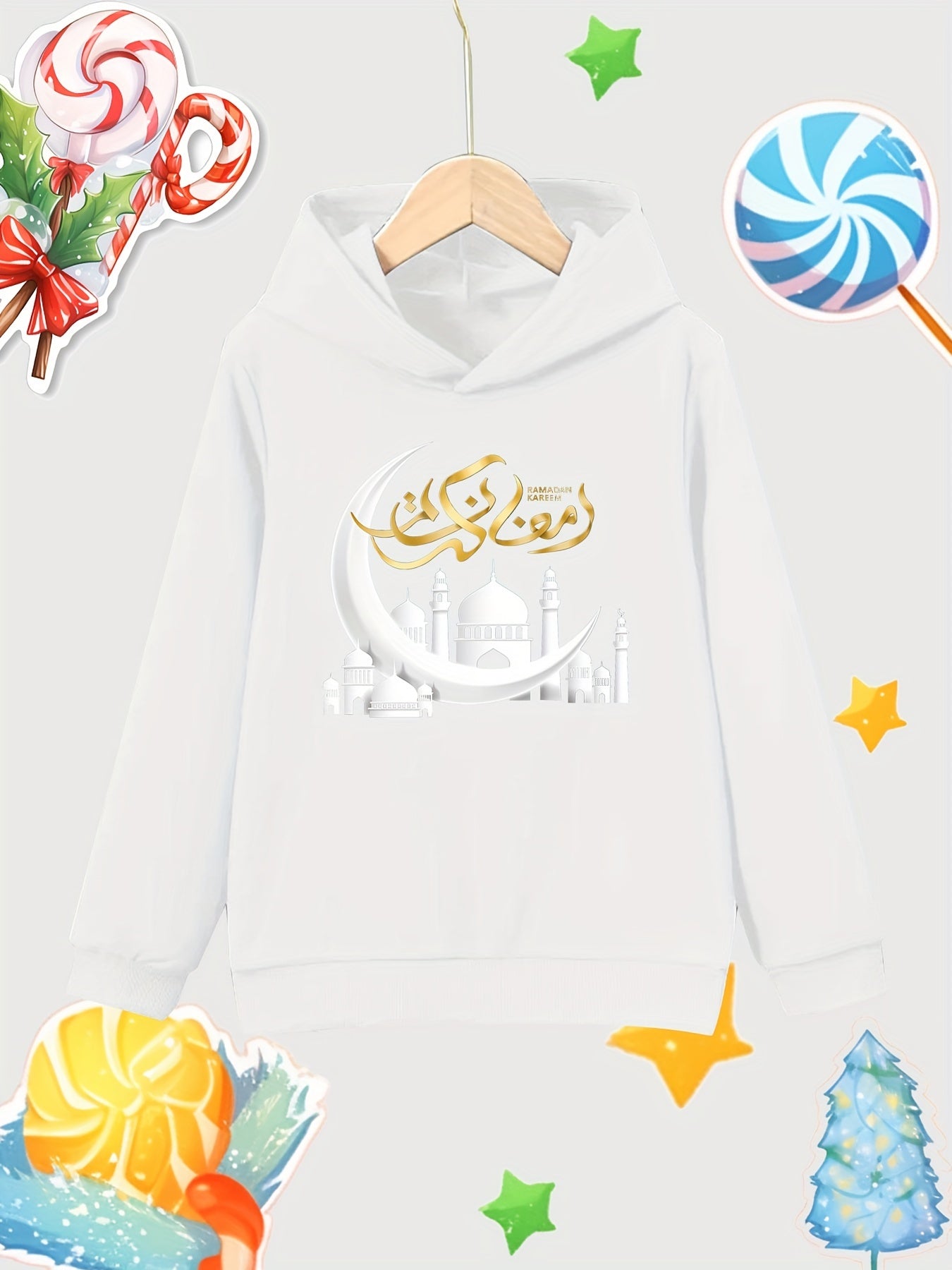 Moon City Girls Cotton Hooded Sweatshirt for Autumn Winter