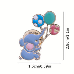 Animal Brooch Set for Girls Elephant Monkey Giraffe Balloon Pins
