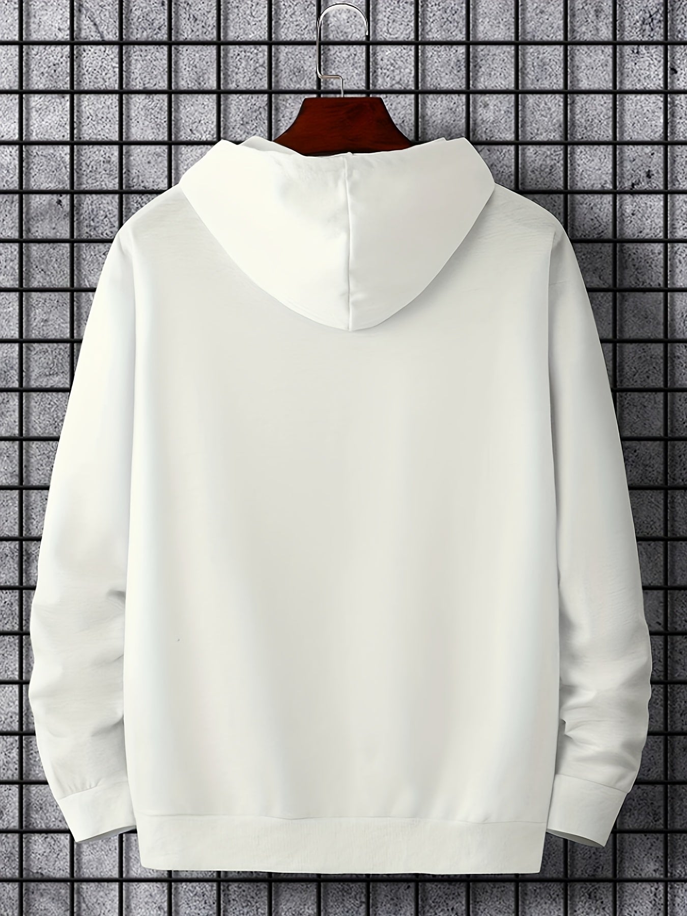 Men's Casual Alien Print Hooded Sweatshirt Long Sleeve Drawstrings