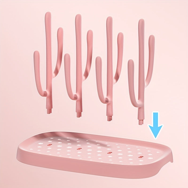 High Capacity Baby Bottle Drying Rack with Tray