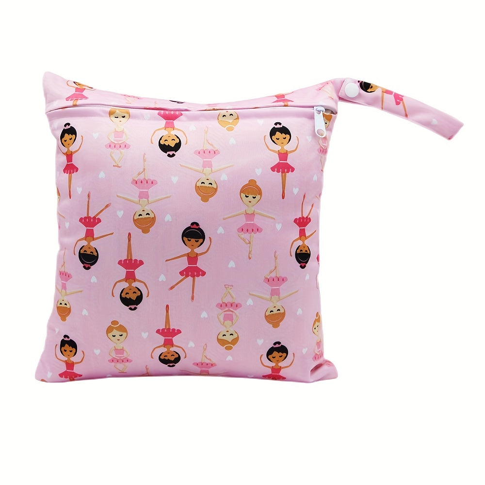 Girl Print Diaper Bag with Zipper Closure