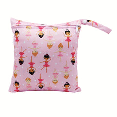 Girl Print Diaper Bag with Zipper Closure