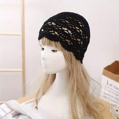 Hollow Out Crochet Beanie Breathable Cloche Hats Lightweight Thin Fisherman Cap