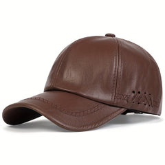 Waterproof PU Leather Baseball Cap Unisex Dad Hat Adjustable Sports Golf