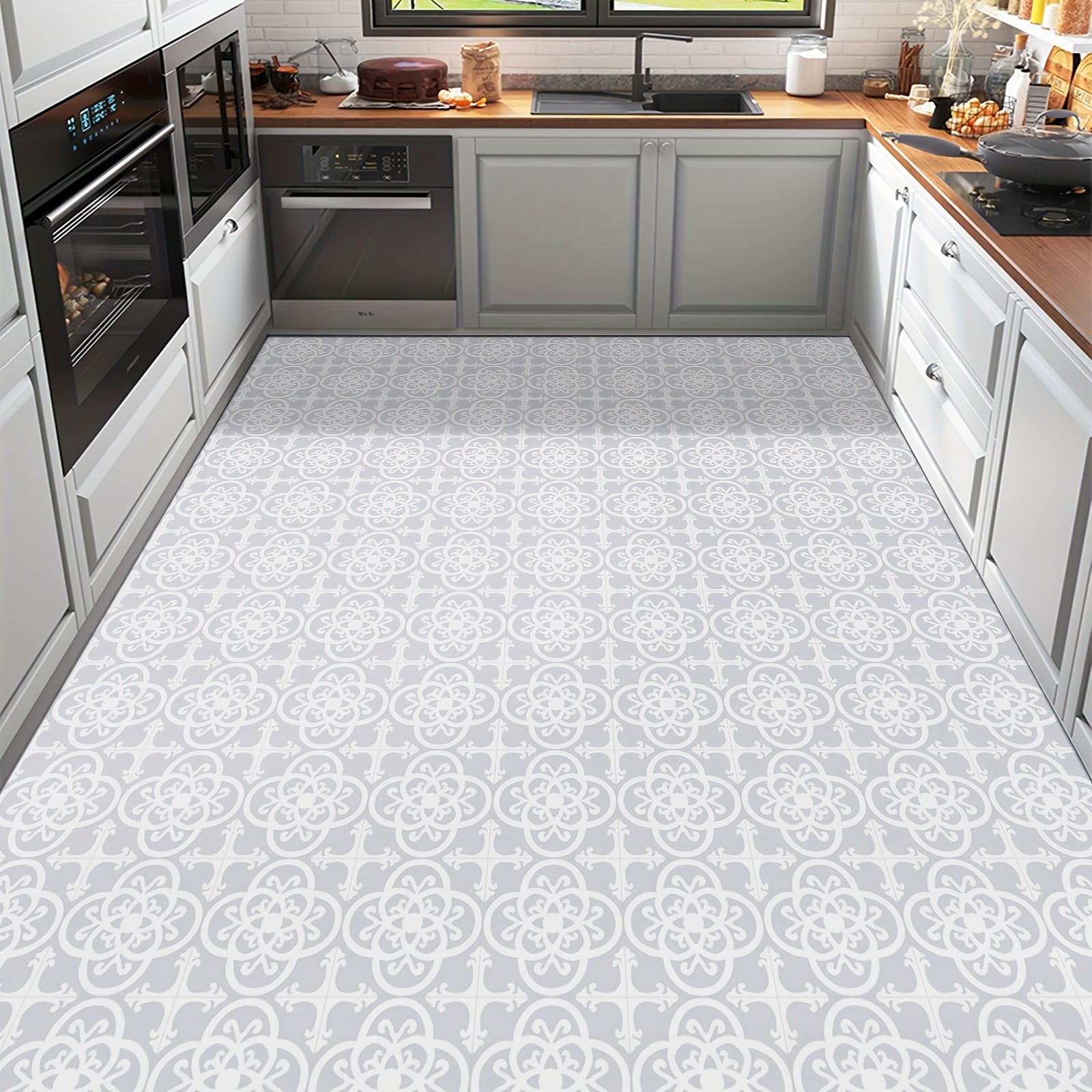 10 Pack of Grey Adhesive Floor Tiles Waterproof Vinyl Flooring