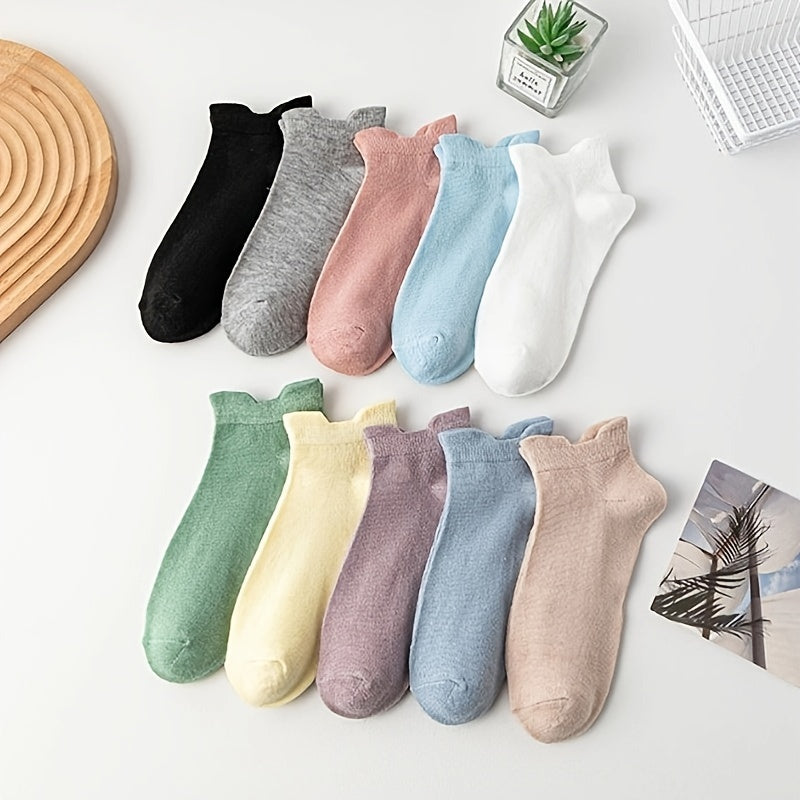 10 Pairs Women's Sports Ankle Socks Soft & Lightweight Low Cut Stockings
