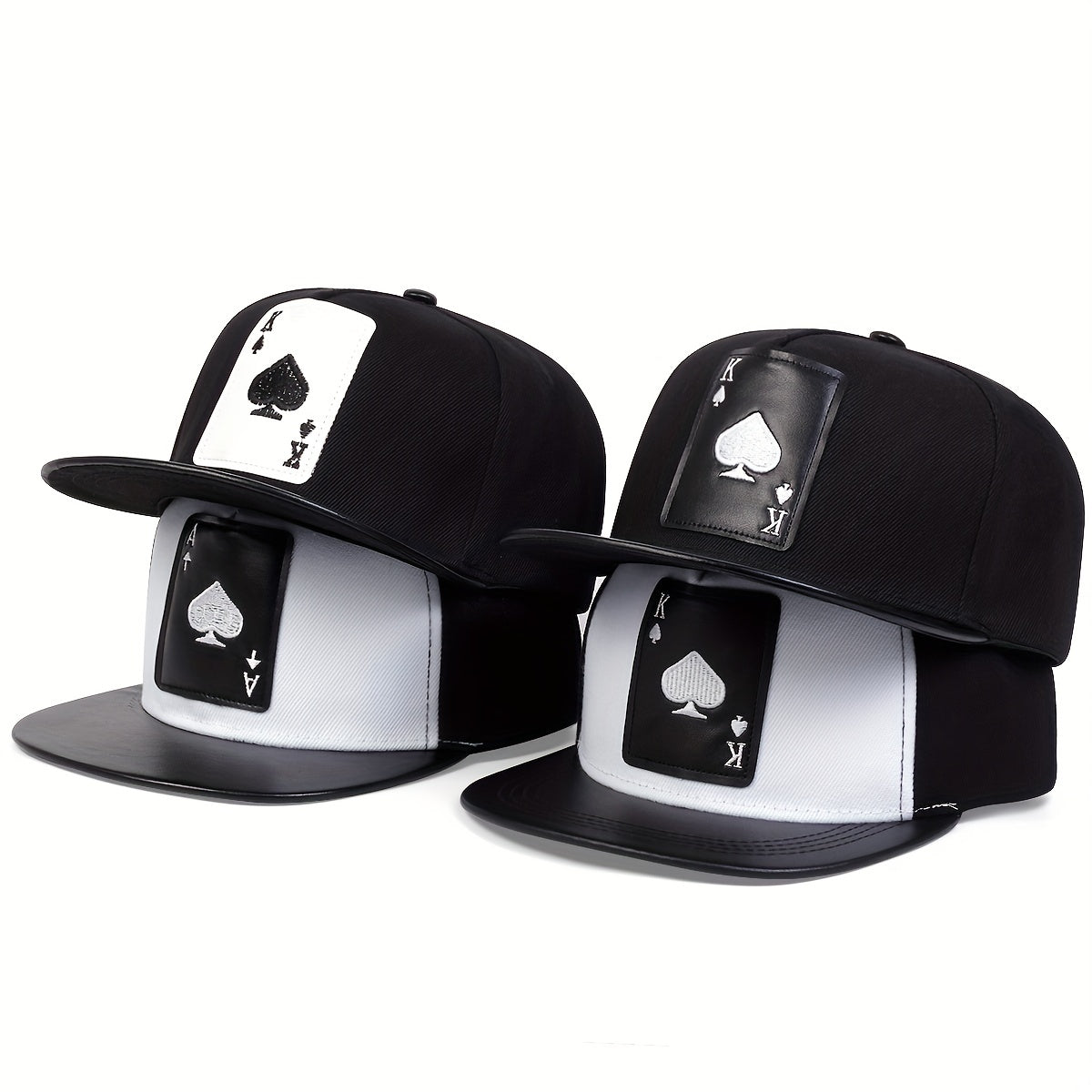 Poker Patch Snapback Hat Hip Hop Baseball Cap & Sunshade Dad Hats