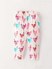 Baby Girls Casual Cartoon Print Loose Pants