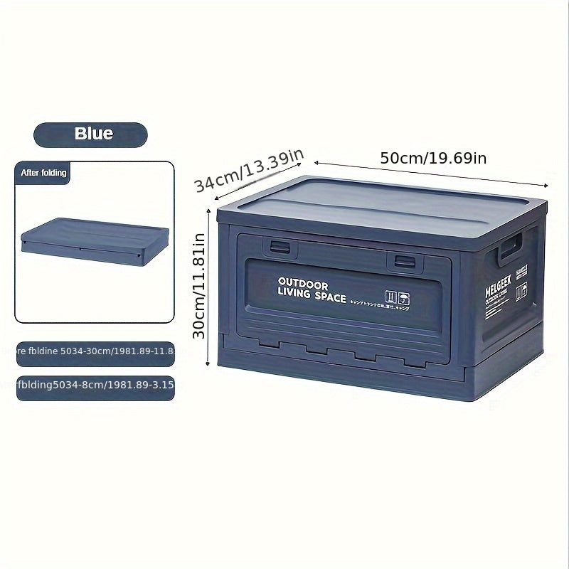 1pc Garden Camping Car Trunk Plastic Storage Box Foldable Storage Box