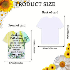 50pcs Clothing T Shirt Wash Instruction Card Shirt Care Instruction Card
