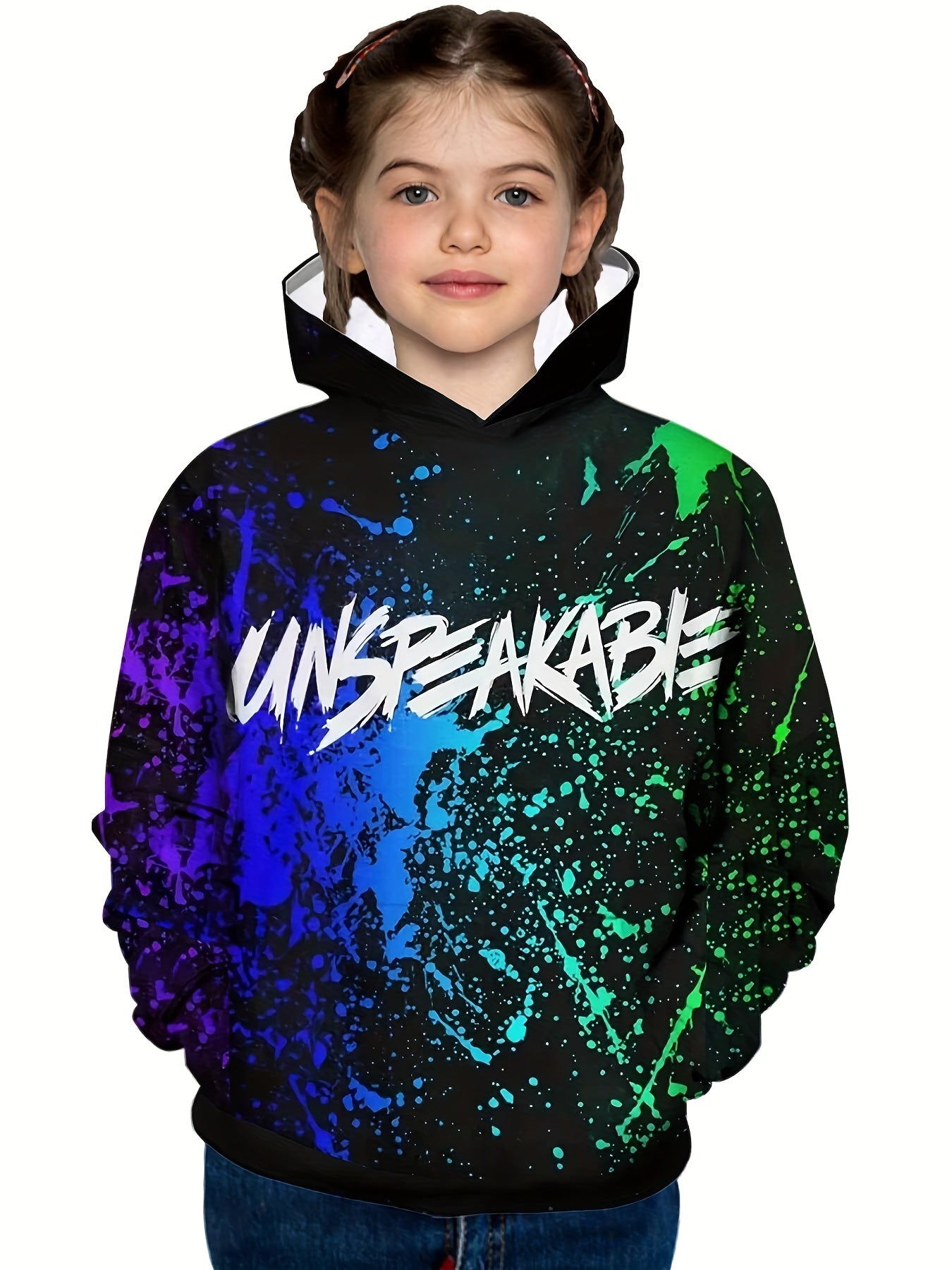 UNSPEAKABLE Kid's Hoodie Paint Splash Pattern Long Sleeve Top