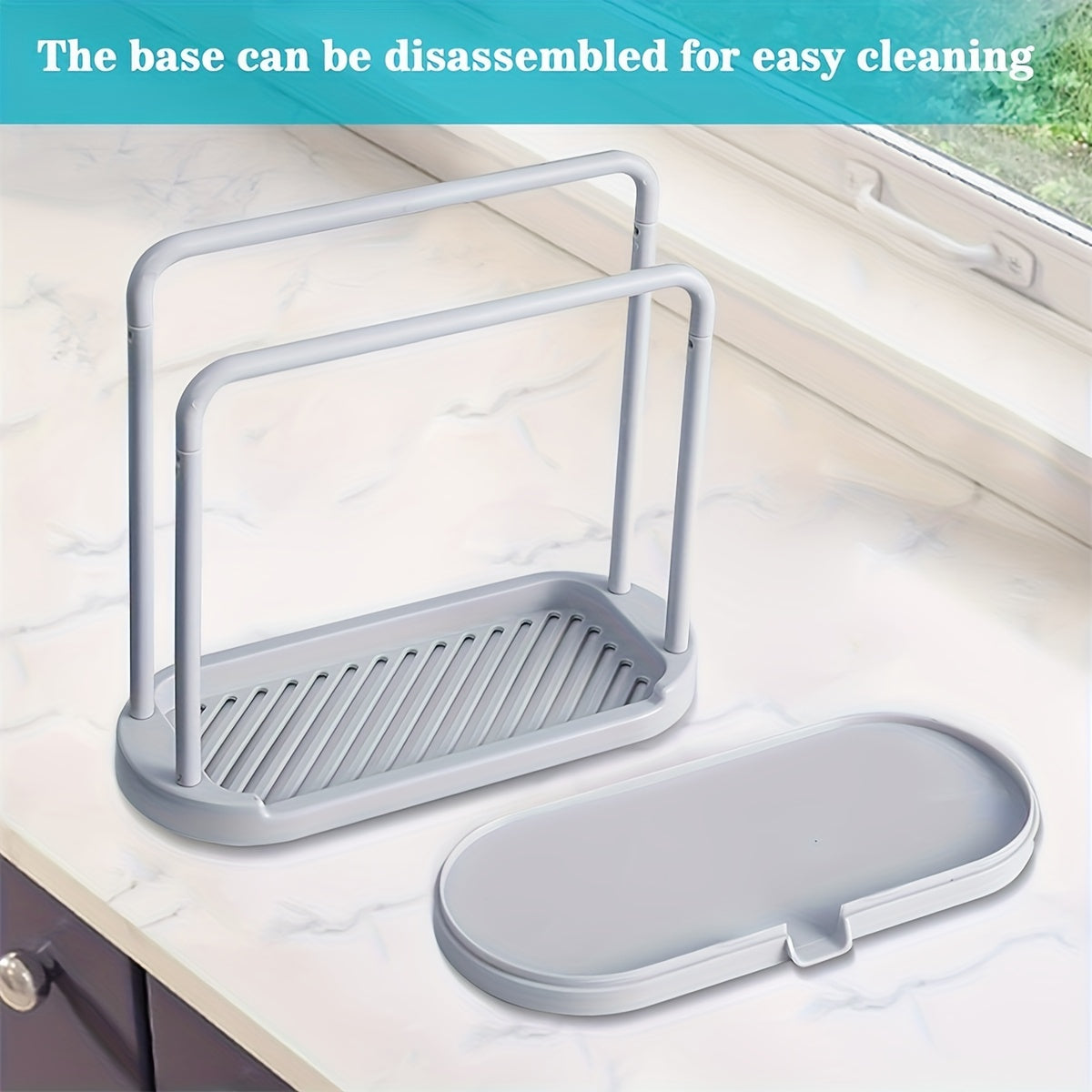 Kitchen Sponge Holder Dishcloth Hanger Sink Rack Tray Organizer Stand