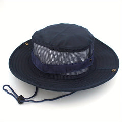 Camouflage Fisherman Hat Mesh Visor Hat Round Brimmed Hat