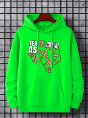 Cactus & Letter Hoodie Men's Pullover Sweatshirt Streetwear