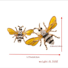 Bee Animal Brooch Pin Rhinestone Corsage Scarf Clip Safety Pin