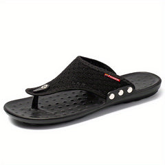 Men's Solid Fabric Thong Sandals for Beach