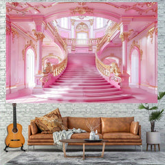 Pink Castle Photography Backdrop for Birthdays & Weddings
