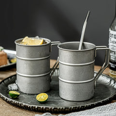 304 Stainless Steel Beer Cup Retro Industrial Style Tea Cup for Camping