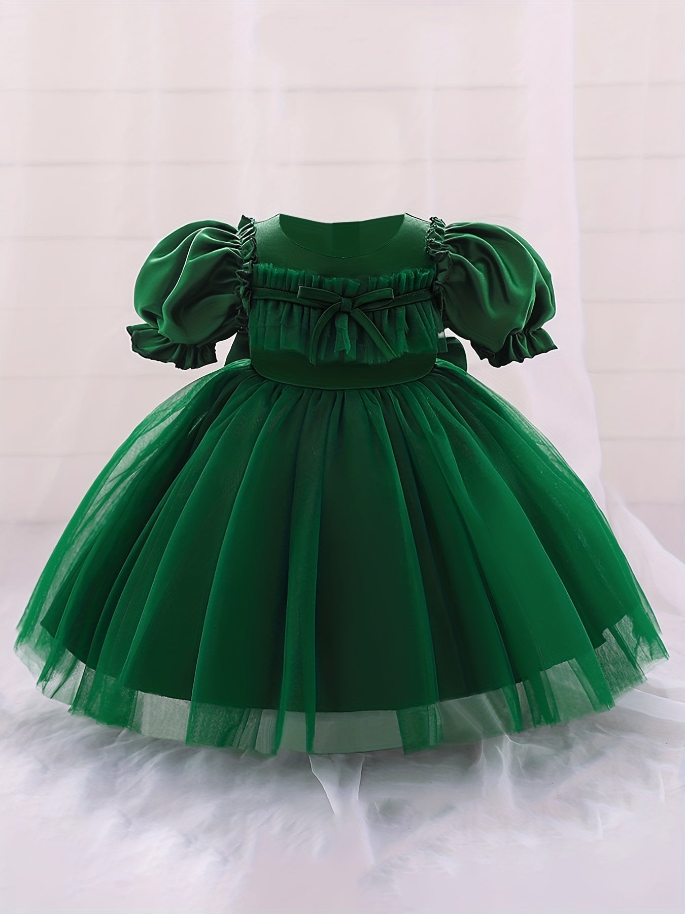 Toddler Princess Dress with Bow for 1st Birthday Party