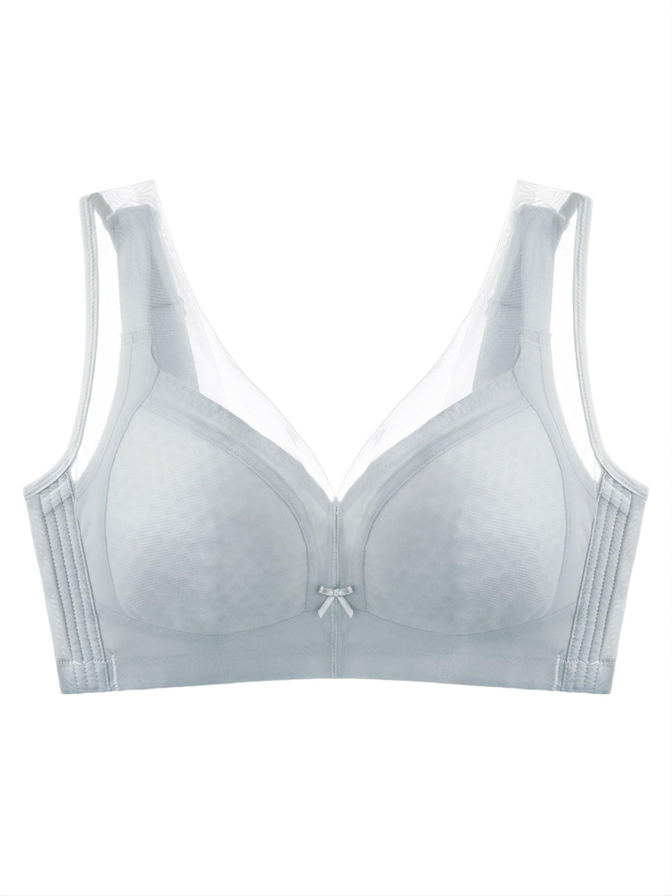 Women's Solid Full Cover Cup Bra Comfortable Wide Shoulder Strap Bra