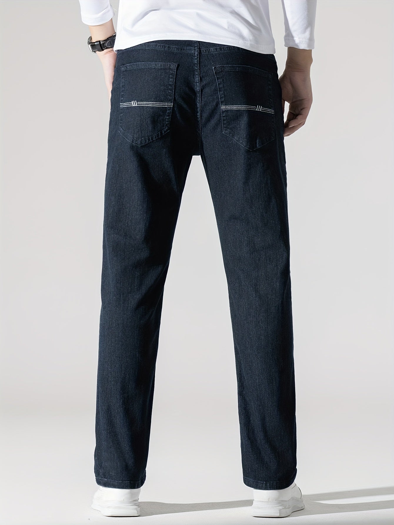Men's High Stretch Slim Fit Denim Jeans with Pockets