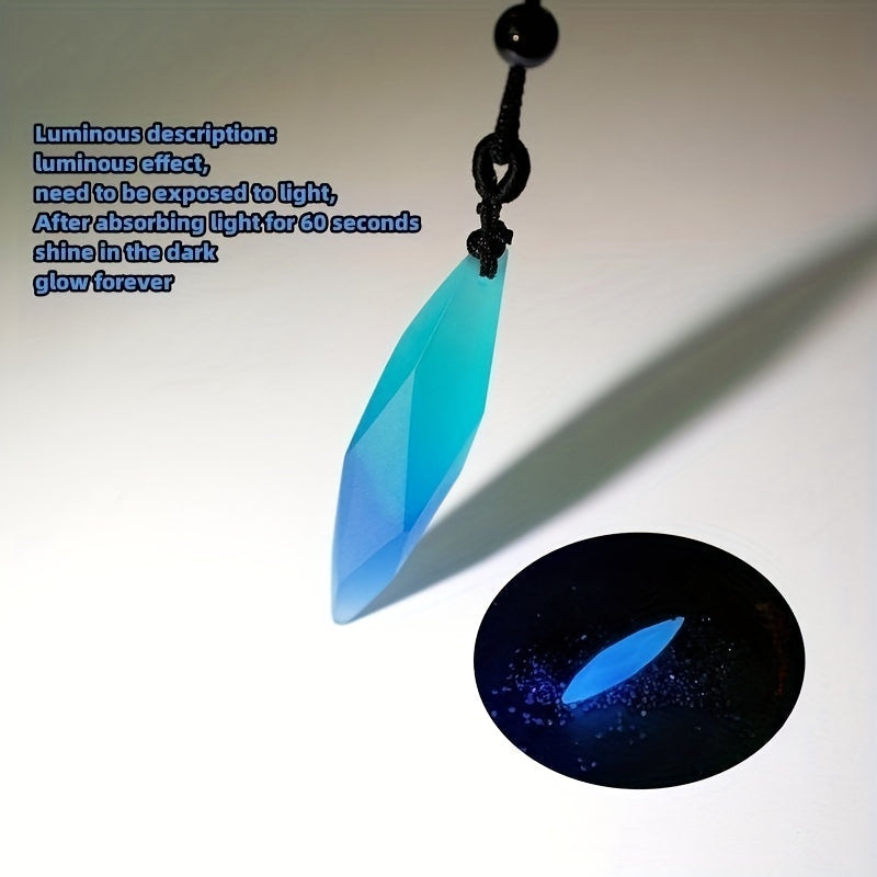 1pc Starry Sky Resin Luminous Necklace DIY Pendant Gift
