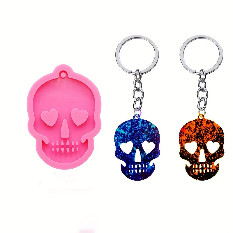 Resin Ghost Head Keychain Mold for DIY Jewelry Making