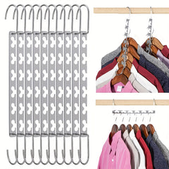 12pcs Stainless Steel Magic Hangers Closet Organizer Wardrobe Space Saving