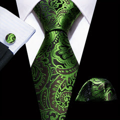 Barry Wang Men's Silk Floral Jacquard Tie Set
