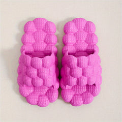 Women's Lychee Pattern Slides Massage Bath Shoes Non Slip Home Slides