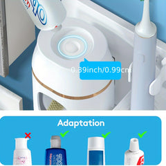 Automatic Toothpaste Dispenser with Toothbrush Holder Wall Mounted Bathroom Rack