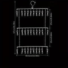 Folding Drying Underwear Socks Rack Wardrobe Storage Clothes Clip