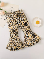Leopard Print Casual Bell Bottom Pants