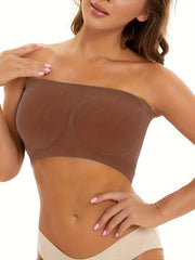 2pcs Strapless Bandeau Bras Soft & Stretchy Everyday Bra Women's Lingerie