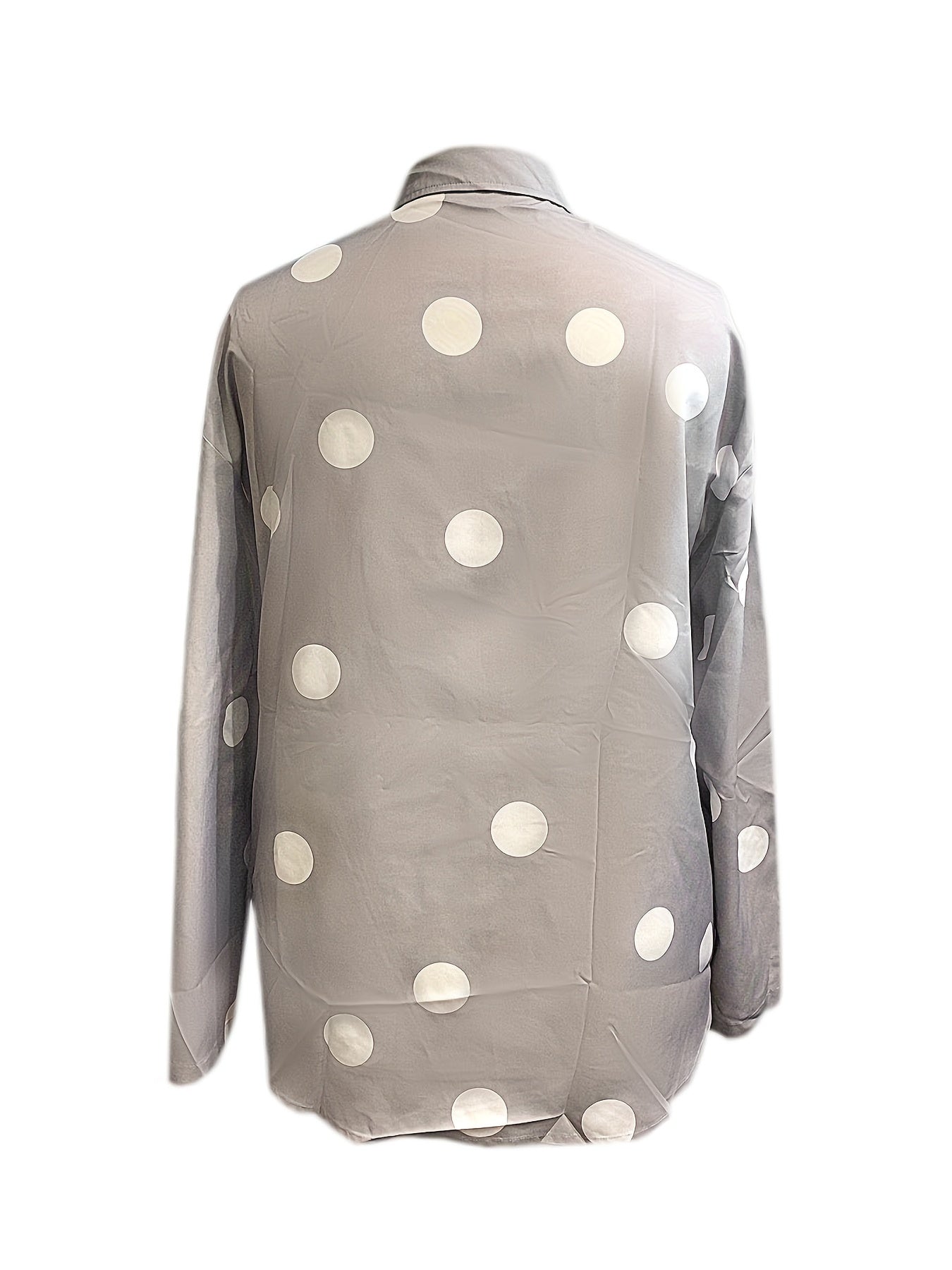 Women's Plus Dot Print Shirt & Roll Up Pants Set