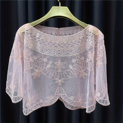Vintage Baroque Sequin Shawl 1920s Flapper Party Wrap