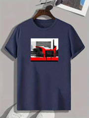 Modern Architecture Print Men's Comfy T shirt for Outdoor Summer