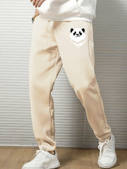 Cartoon Panda Print Loose Sweatpants