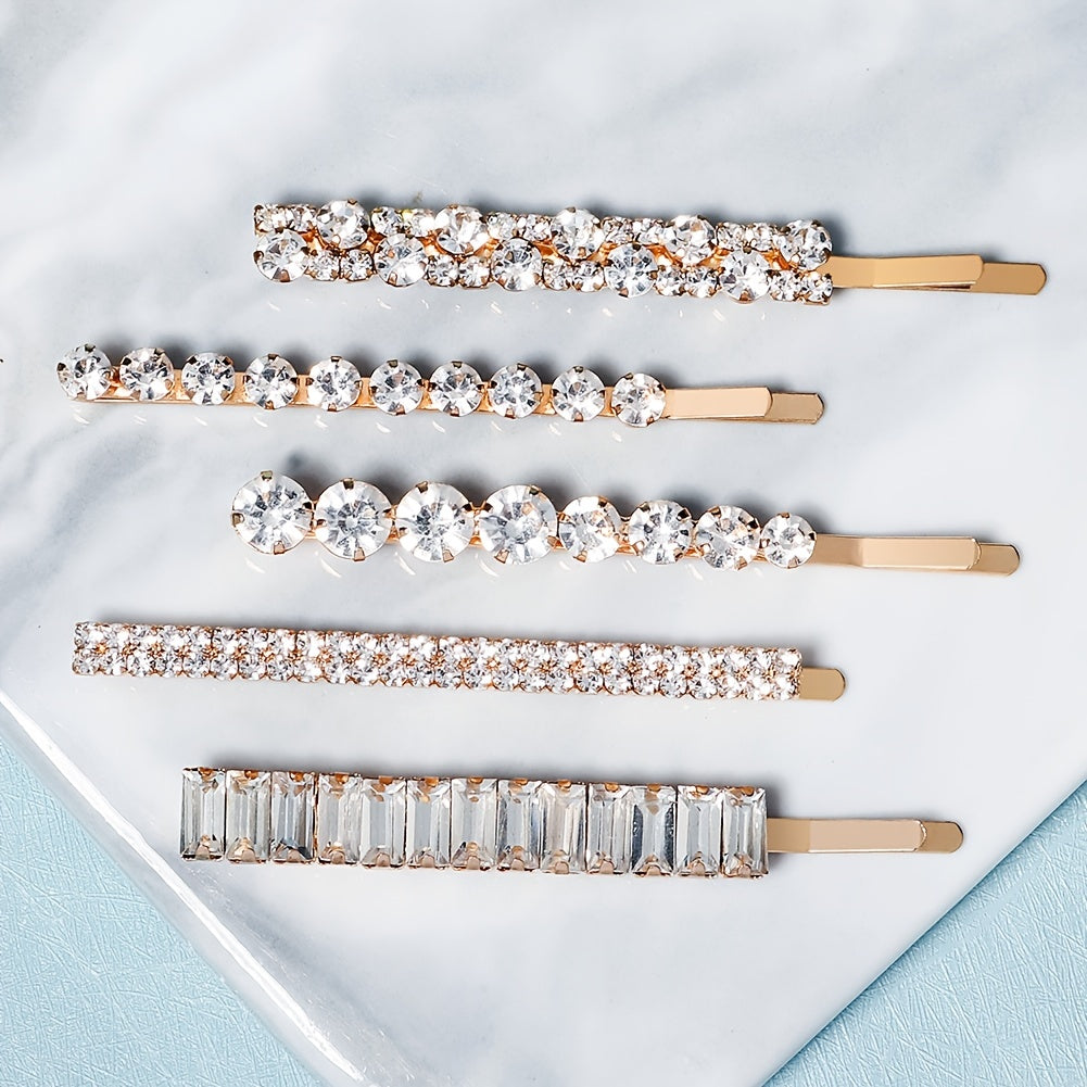 Crystal Hair Pins Metal Rhinestone Bobby Pins Sparkly Glitter Hair Clips
