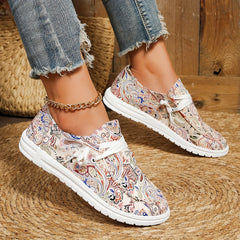 Women's Paisley Graphic Slip On Canvas Shoes Lightweight Sneakers