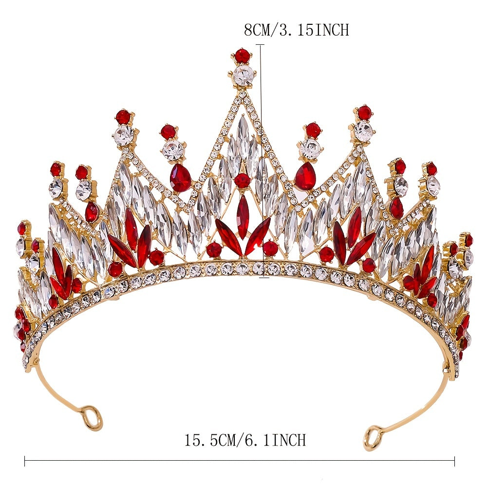 Women Queen Crown Headband Birthday Tiara Baroque Hair Accessory