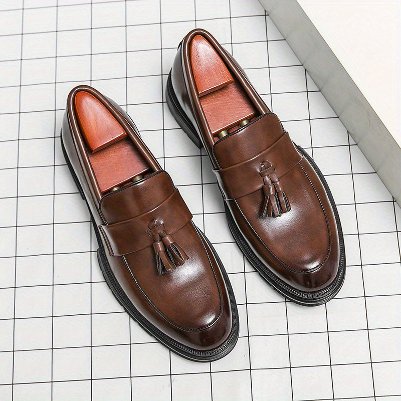 Men's Vintage Tassel Slip On Dress Shoes - Smart Casual Walking Shoes